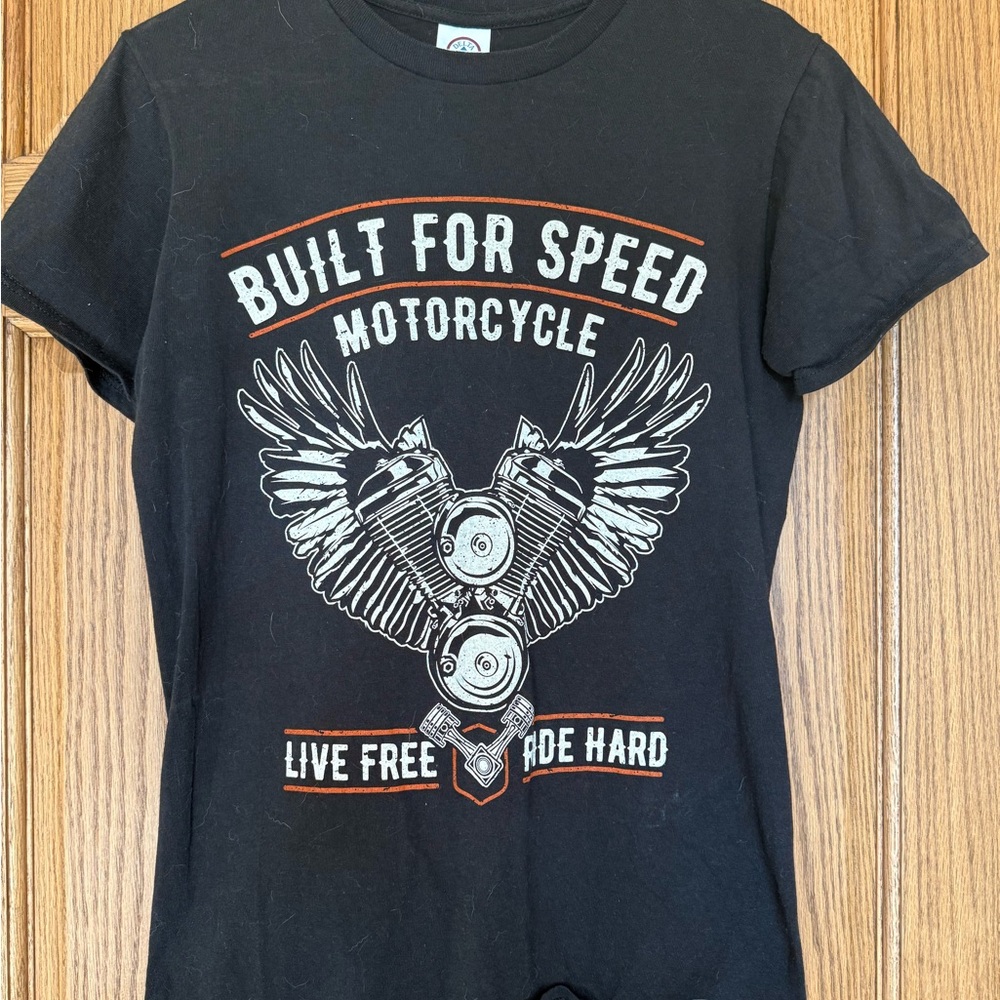 Black 'Built for Speed' Motorcycle Tee